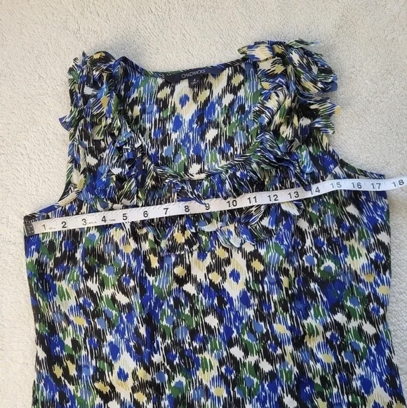 Chadwicks Sleeveless Blue and Green Summer Top Women's Size 4 - Picture 4 of 7